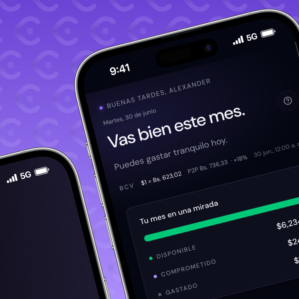 Pantalla de inicio de Cheles con saludo y resumen del mes